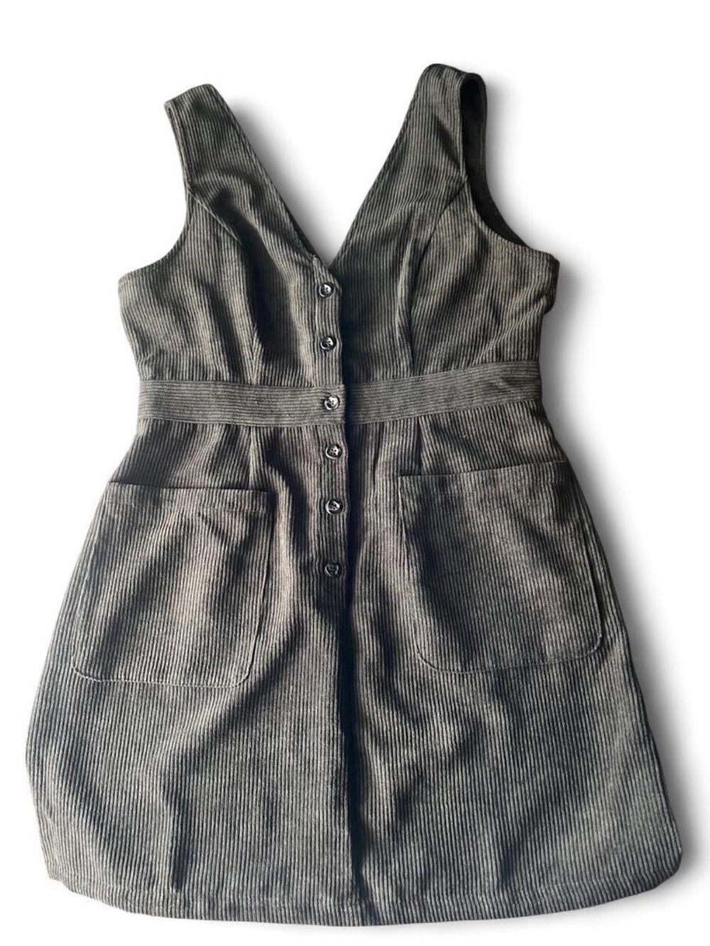 Brown corduroy short dress with size L